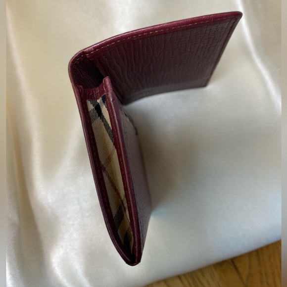 MENS BURBERRY Merlot Croco/LOGO Embossed Card Wallet🔥Like NEW🔥 - Picture 6 of 12